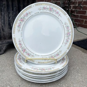 6 Kentfield & Sawyer Fine Porcelain China 10.5" Dinner Plates Floral Decor Rim - Picture 1 of 11