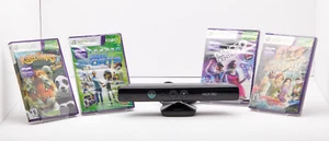 Microsoft Xbox 360 Kinect Motion Sensor Bar Nero e 4 Giochi Bundle 3 SONO NUOVI!! - Foto 1 di 16