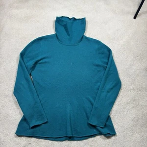 Claudia Nichole Sweater Womens Large Teal Long Sleeve Cowl Neck 100% Cashmere - Picture 1 of 14