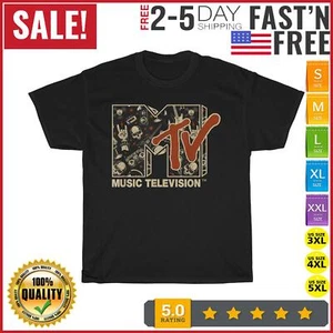 MTV Rock n Roll Music Hard Heavy Metal Skull Guitar T Shirt Men Women Kid NEW - Picture 1 of 11