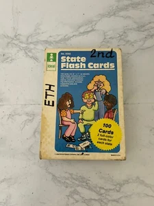 Vintage 1987 Ideal State Flash Cards No. 3050 Full 100 Card Set USA Made S - Bild 1 von 4