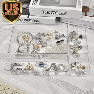 Drawer Organizers Set of 15, 4 Sizes Clear Plastic Drawer Organizers and Stor... - Picture 1 of 6
