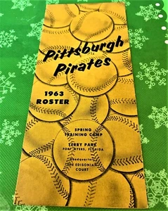 1963 PITTSBURGH PIRATES ZEITPLAN UND FRÜHLINGSTRAININGSKADER CLEMENTE STARGELL + - Bild 1 von 4
