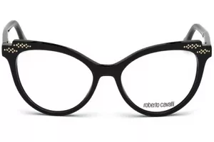 Roberto Cavalli Lucca RC5064 001 Black Cat Eye Eyeglasses Frame 52-17-140 5064 - Picture 1 of 4