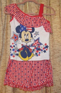 Disney Minnie Mouse Americana ruffled outfit set, Girls Extra Large (14/16) - Picture 1 of 9