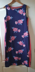 Joules Summer Dress Sleeveless Jersey Cotton Navy Floral Print Size 16 Riva Midi - Picture 1 of 14