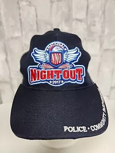 Vintage 2017 National Night Out Police Logo Mens Strapback Mesh back Hat - Picture 1 of 7
