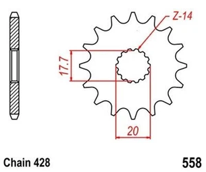 Ritzel 16Z Teilung 428 für YAMAHA DT TDR TZR XVS KAWASAKI DERBI front sprocket - Bild 1 von 1