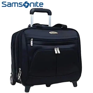 Samsonite Wheeled Laptop Bag Triple Gusset Overnighter Case Black - 935550—WOW‼️ - Picture 1 of 13