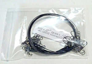 12ct 12" BLACK Steel COATED 7 STRAND BRAIDED Fishing Leaders Snaplock 30lb - Picture 1 of 3