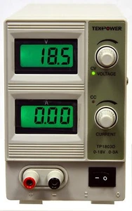 Tekpower TP1803D Variable Linear DC Adjustable Power Supply 0-18V @ 0-3A - Picture 1 of 5