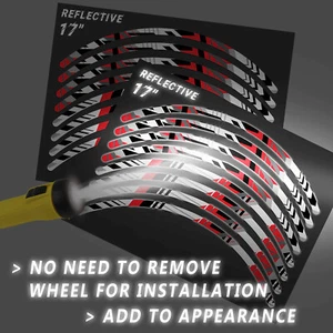 SH25 Red 17 INCH REFLECTIVE RIM STICKER For Kawasaki Ninja 300 19 20 21 22 - Picture 1 of 5