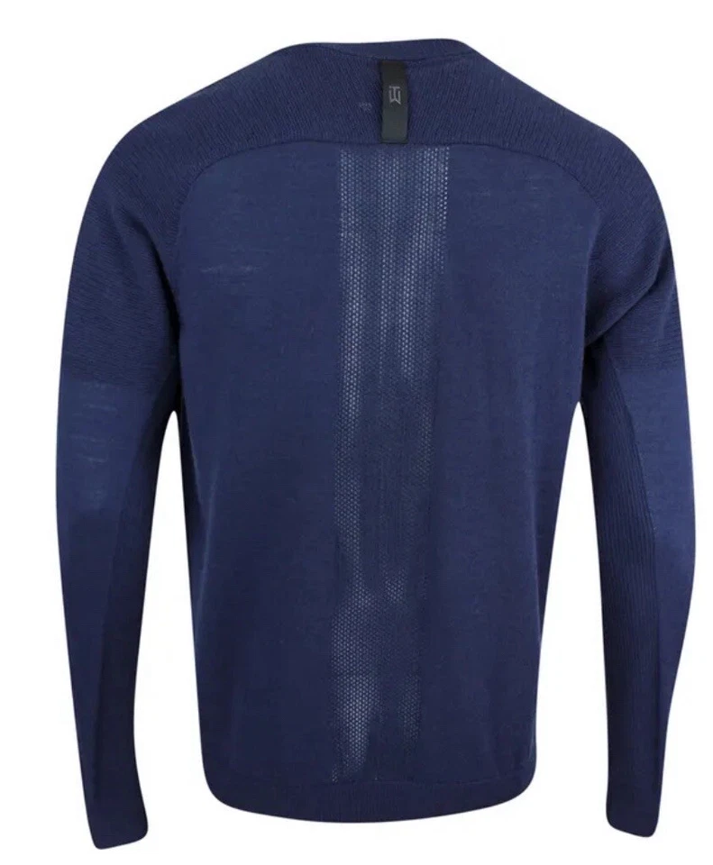 Nike Golf Tiger Woods Sweater Navy Blue CU9782-451 Men’s XL Merino Masters