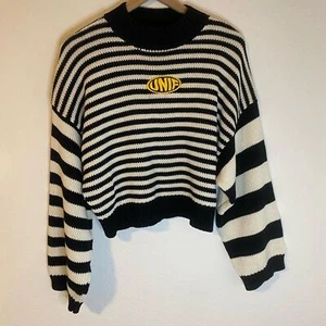 Unif Clarissa schwarz-weiß gestreifter Oversize schwerer Pullover Gr. XS - Bild 1 von 4