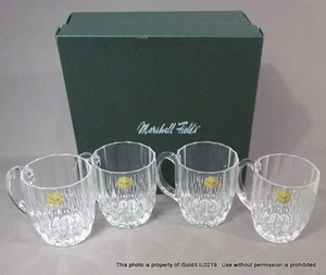 LOTE 4 TAZAS DE CRISTAL TRANSPARENTE NUEVAS EN CAJA MARSHALL FIELD & CO GARANTI - Imagen 1 de 5
