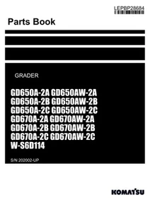 Komatsu GD650AW-2B GD650A-2C GD650AW-2C w-S6D114 Grader Parts Catalog Manual - Picture 1 of 1
