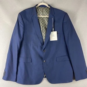 H By Harry Brown Blazer Suit Jacket Mens 52R Blue Slim Fit Preppy Career NEW - Picture 1 of 18