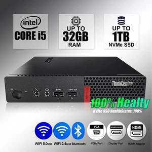 Computadora de escritorio Lenovo Micro PC i5, hasta 32 GB RAM 1 TB SSD, Windows 11/10 WiFi - Imagen 1 de 5