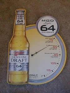 Insegna luminosa in metallo Miller originale Draft MGD termostato 64 calorie, 24" x 18".RARA - Foto 1 di 12