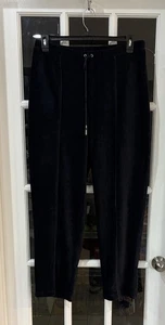 Liz Claiborne Corduroy Pants Womens Size L Black Lounge Jogger Sweatpant - Picture 1 of 4