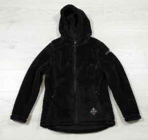 SPYDER Women's Black Faux Fur Fleece Hooded Full Zip Jacket Hoodie, Size S - M - Picture 1 of 7