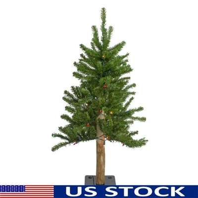 3ft Artificial Alpine Christmas Tree Pre-lit 50 Lights Bendable Branches Indoor - Image 1 of 4