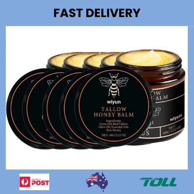 New Organic Grass-Fed Beef Tallow Balm With Raw Honey Moisturizing Cream - image 1 of 4