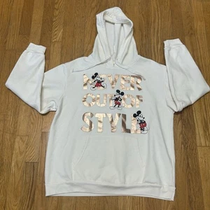Disney Mickey Mouse Hoodie Sweatshirt Pull Over Damen Junior XXL 19 Elfenbein - Bild 1 von 11