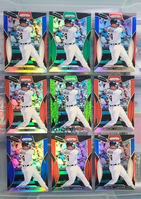 Prizm Miguel Caberera 2019 círculos de donut verde lima/199 verde+azul+rojo+R,W,B#12. Foto 1 de 3