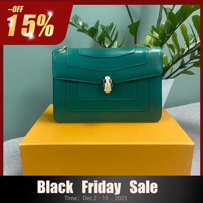 Bolso de Hombro Bvlgari Serpenti Froever Cuero Piel de becerro Verde Cadena Cuero AUTÉNTICO Foto 1 de 4