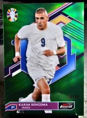 2023 Topps Finest Road to UEFA Euro 2024 — Карим Бензема No29 зеленая переливающаяся карточка /99 - Изображение 1 из 2