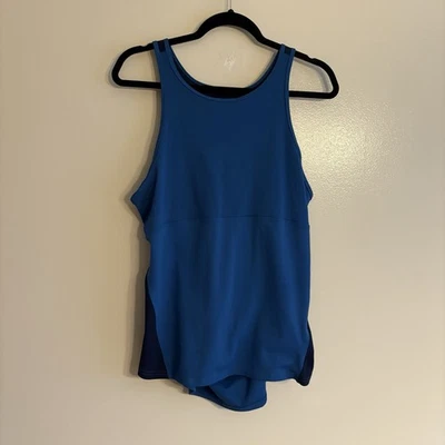 Nike Women XXL Blue Yoga DRI-FIT Open Back Ribbed Training Slim Tank Top DR0374 - Image 1 of 4