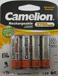 Camelion AA Rechargeable Battery 1.2V Ni-MH 2700mAh 4 Pack - Picture 1 of 1