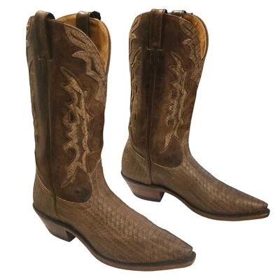 Botas de Vaquero Boulet Mujer Cuero Marrón 9.5 C Vaquera Western Punta Corta Foto 1 de 4