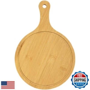 Star-Cheer Wood Pizza Peel, 8-12 Inch Round Charcuterie Board with Handle,Cut - Picture 1 of 5