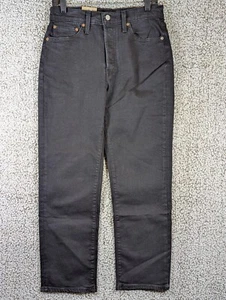 Levi's Wedgie Straight Jeans Women's Size 30x28 (Tag 30) Black Button Fly - Picture 1 of 12