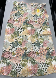 C and C California Dress Womens S Floral Ruffle Cap Sleeve V Neck Linen Boho NWT - Picture 1 of 7