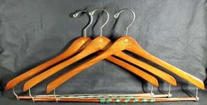 Lot Tom James Suit Men's Clothes Wooden Hanger 18" Wide Jacket Pants Bar Large - Picture 1 of 9