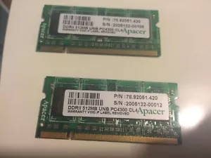 Alienware M7700 Clevo D900T D9T Ram (2 x 512mb) - Picture 1 of 1
