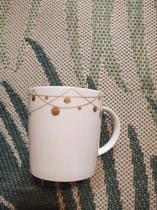 Starbucks 2012 White/Gold Christmas Ornaments Holiday Coffee/Tea Bone China Mug - Picture 1 of 5