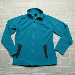 North Face Jacket Womens L Blue Full Zip Lightweight Raglan Fleece Sweater - Picture 1 of 10