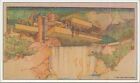 Illustrated Post Card Frank Lloyd Wright Architecture Residential Drawing 1950S