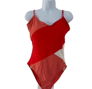 Summersvlt Swimsuit 10 Color block Grapefruit White The Marina One Piece - Picture 1 of 18