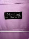 Mens ?Moss Bros? Light Lavendar Tuxedo Smart Formal Shirt Size 15.5" collar
