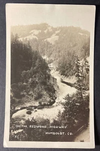 On the Redwood highway Humboldt County California RPPC AZO Trinidad - Picture 1 of 2