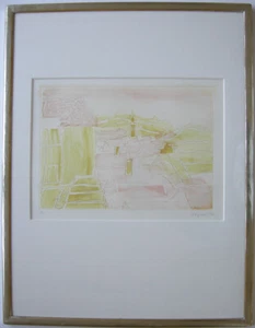 Eduard Bargheer (1901-1979) Südliche Stadtlandschaft Orig. Lithografie sign 1977 - Bild 1 von 4