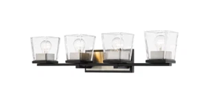 Z-Lite 475-4V-MB-BN Bleeker Street Bathroom Vanity Light Black / Nickel *NEW* - Picture 1 of 7