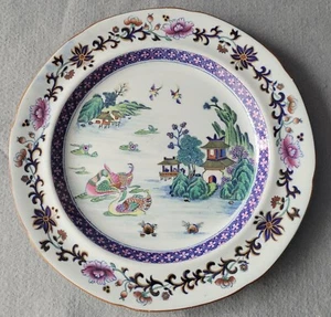 ANTICO PIATTO DA PRANZO STAFFORDSHIRE IRONSTONE CHINOISERIE TRANSFER STAMPATO C1820 - Foto 1 di 3