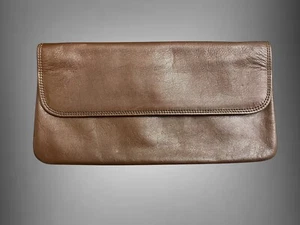 Vtg Mundi Brazil Wallet Brown Genuine Leather Flap / Zipper Closure Soft 8"x4" - Picture 1 of 9