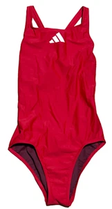 NEW ADIDAS RED WHITE 3 BARS SOL ST JR IC4725 ONE PIECE SWIMSUIT SIZE XL - Picture 1 of 8